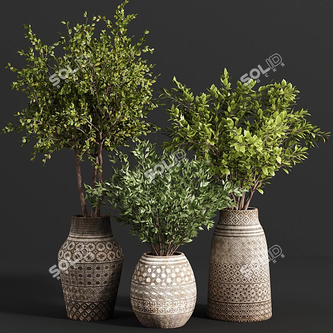 Title: Green Oasis: 22 Stunning Indoor Plants 3D model image 1