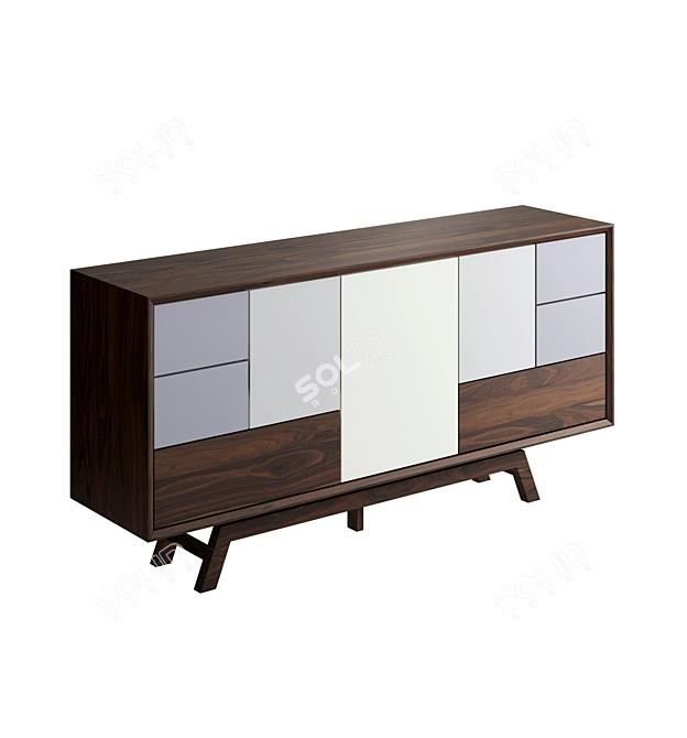 Elegant Walnut Sideboard: Stonebutterfly 3D model image 1