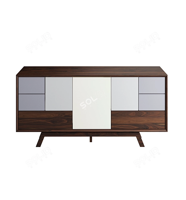 Elegant Walnut Sideboard: Stonebutterfly 3D model image 2