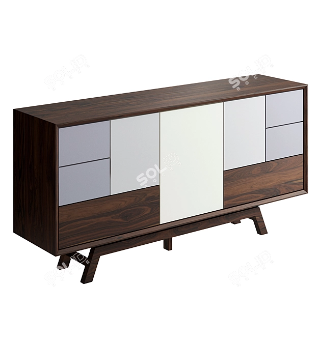 Elegant Walnut Sideboard: Stonebutterfly 3D model image 4