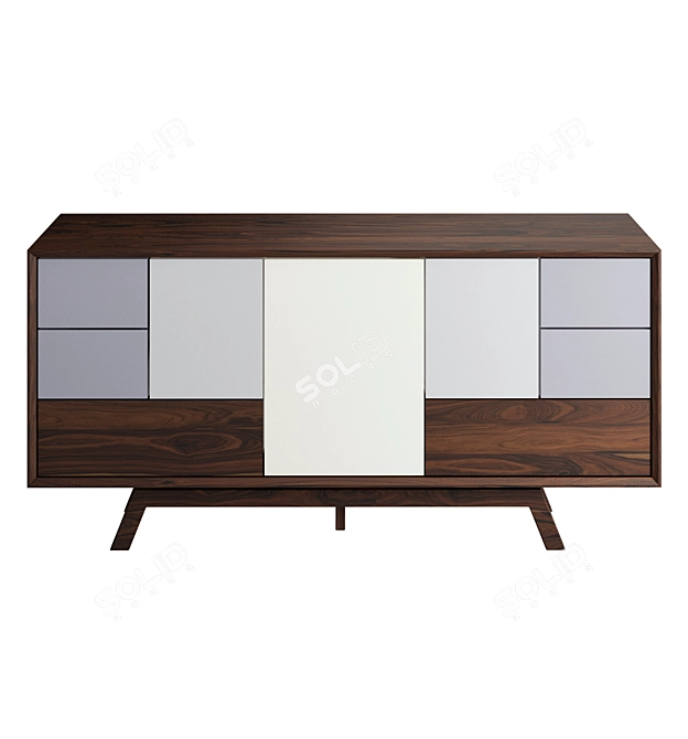 Elegant Walnut Sideboard: Stonebutterfly 3D model image 5