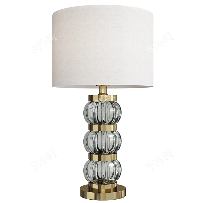 Elegant Smoked Gray Brass Gold Table Lamp 3D model image 1