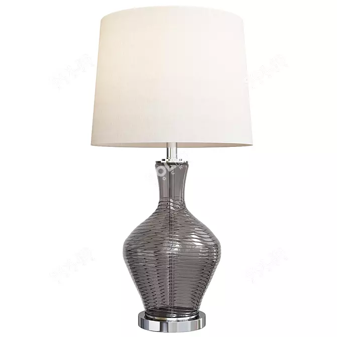 Elegant Gray Glass Table Lamp 3D model image 1
