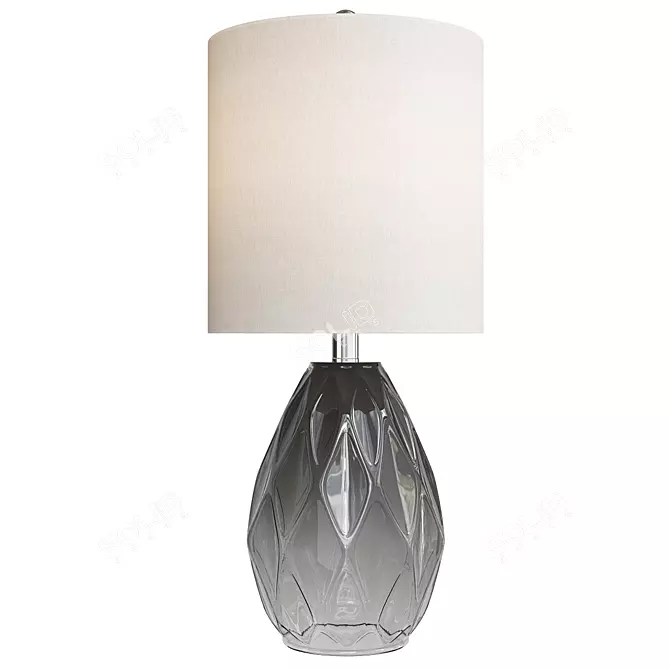 Elegant Gray Glass Table Lamp 3D model image 1