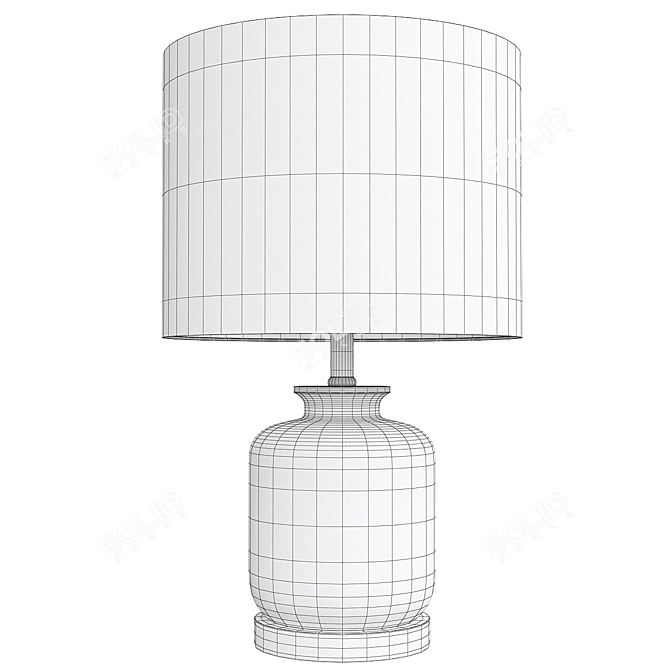 Smoked Gray Marsh Glass LED Table Lamp 3D model image 2