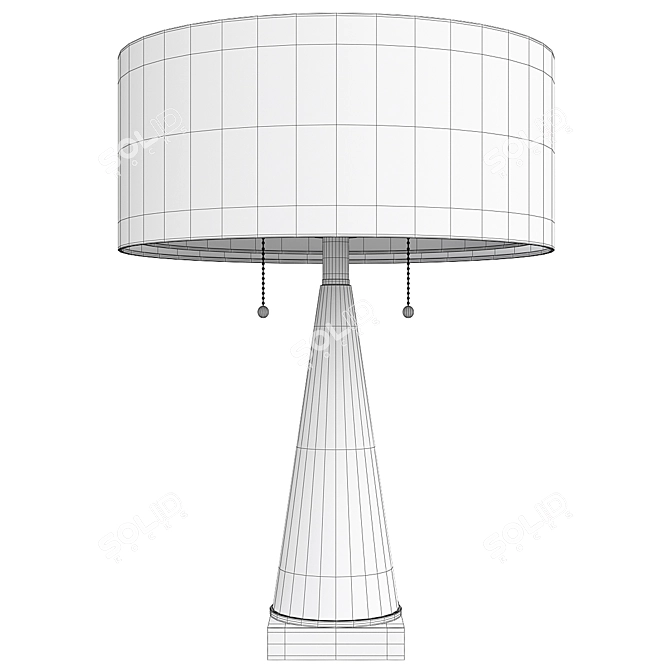 Elegant Glass Laura Table Lamp 3D model image 2