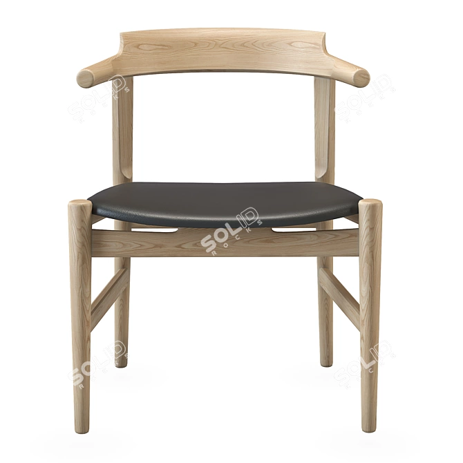 Elegant PP58 Chair by Wegner 3D model image 2