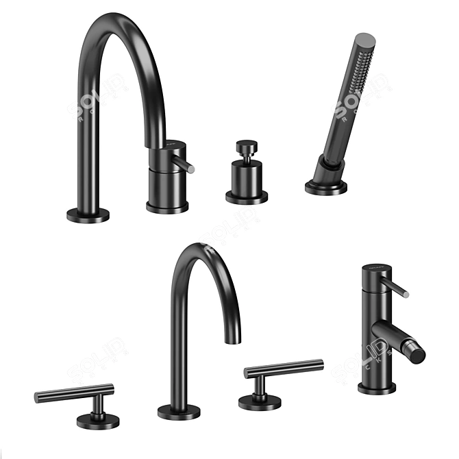 Graff ME Shower Set | Adjustable Hose 3D model image 5