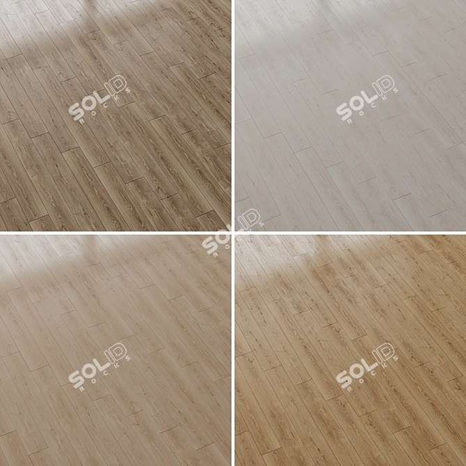 Sterling Oak Wood Flooring Set 3D model image 5