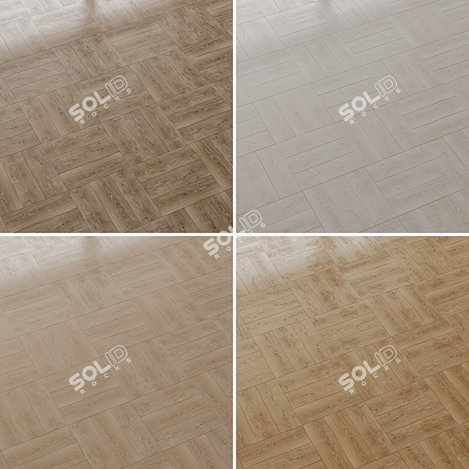 Sterling Oak Wood Flooring Set 3D model image 2