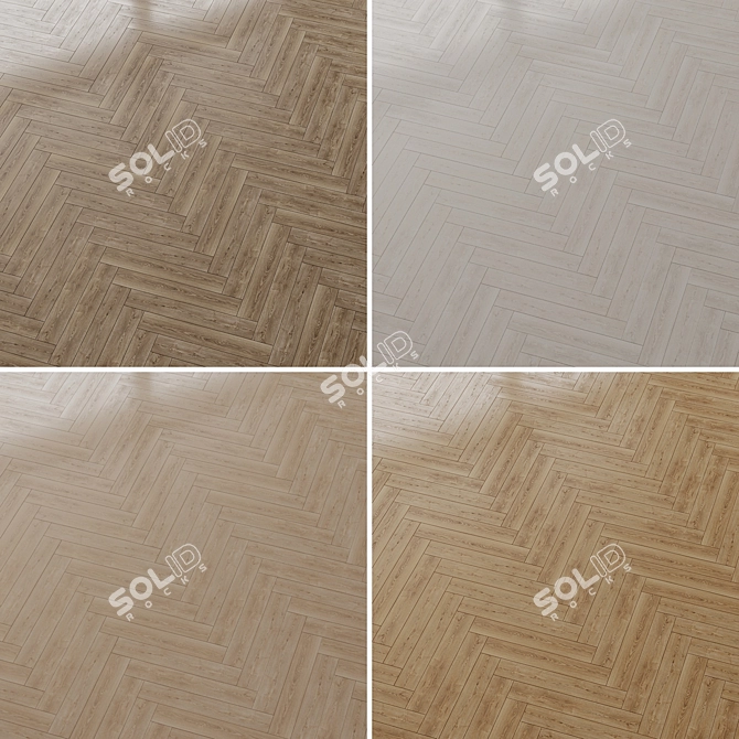 Sterling Oak Wood Flooring Set 3D model image 3