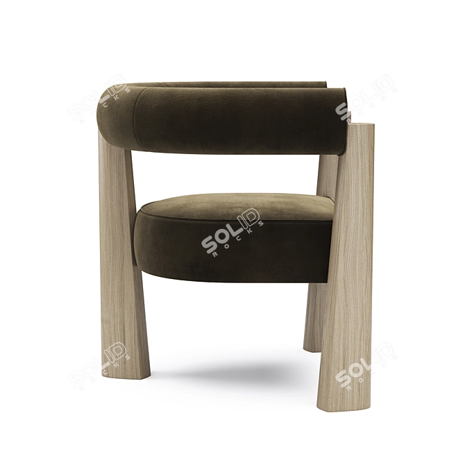 Studiotwentyseven Cassandre Green Velvet Armchair 3D model image 4