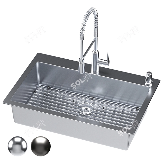 Sleek MOEN Sink Design 3D model image 1