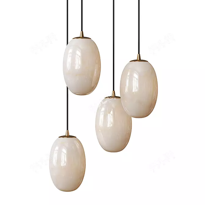 Sleek LOU Ceiling Lamp | Modern Design 3D model image 1