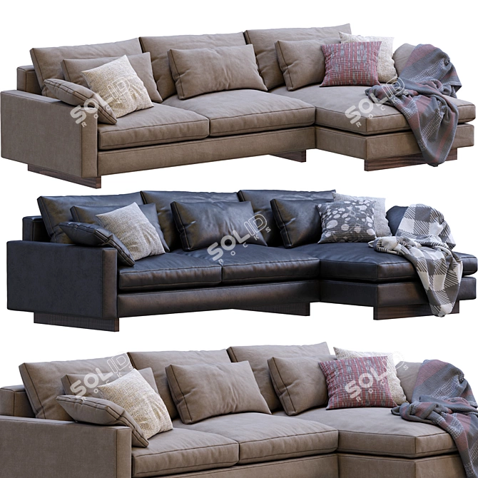 West Elm Harmony Sofa: Modern Style & Comfort 3D model image 4