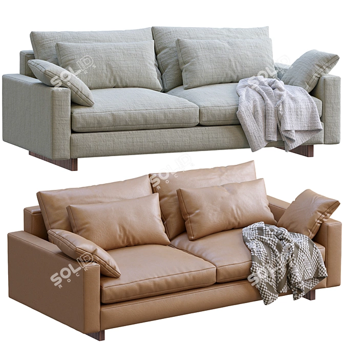 Modern Harmony Sofa by West Elm 3D model image 3
