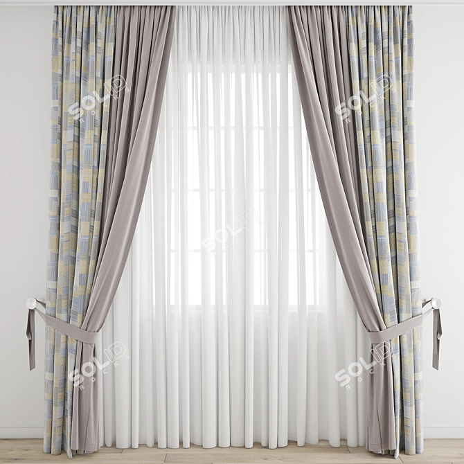 Polygonal Curtain Model - High Quality 3D model image 1