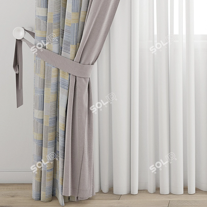 Polygonal Curtain Model - High Quality 3D model image 2