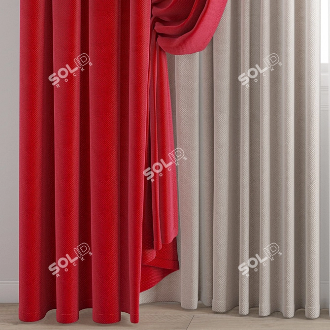 Poly Curtain: High Quality 3D Model 3D model image 2