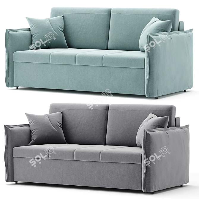 Caitlin Pull-Out Sofa: Comfort and Style at iModern 3D model image 1