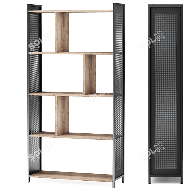 Title: Oslo Black Shelving 3D model image 1