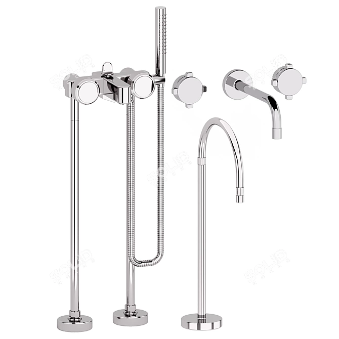 Sleek GROHE MINTA Bathroom Set 3D model image 2