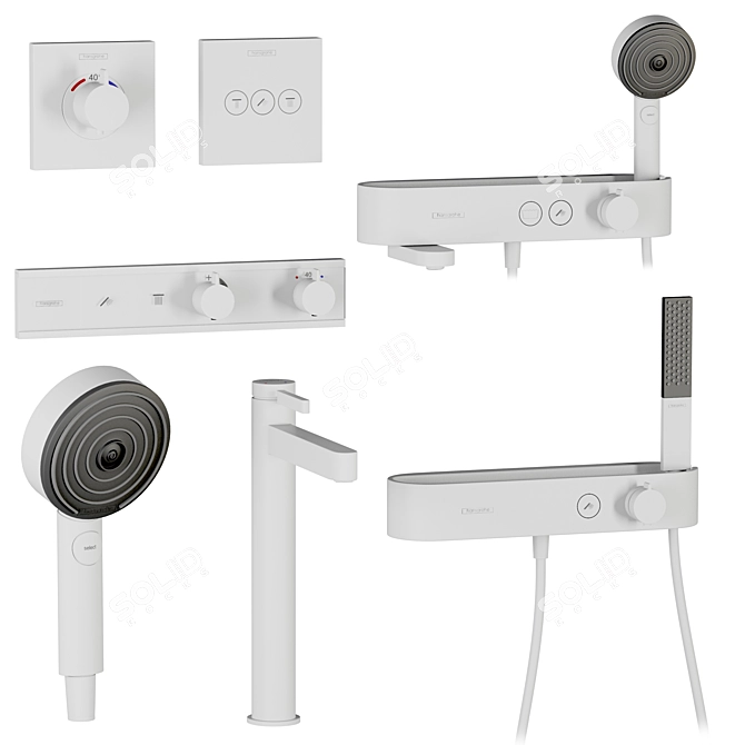 Hansgrohe Complete Faucets & Showers Set 3D model image 3