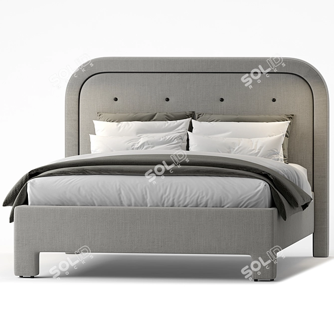 Elegant Lorainna Double Bed 3D model image 2