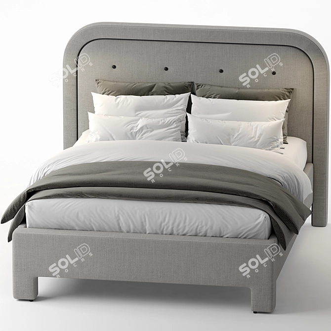 Elegant Lorainna Double Bed 3D model image 3