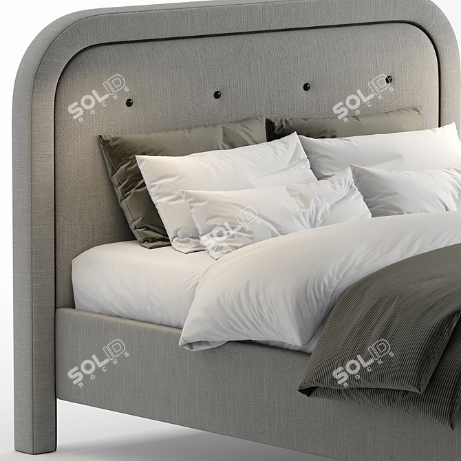 Elegant Lorainna Double Bed 3D model image 4