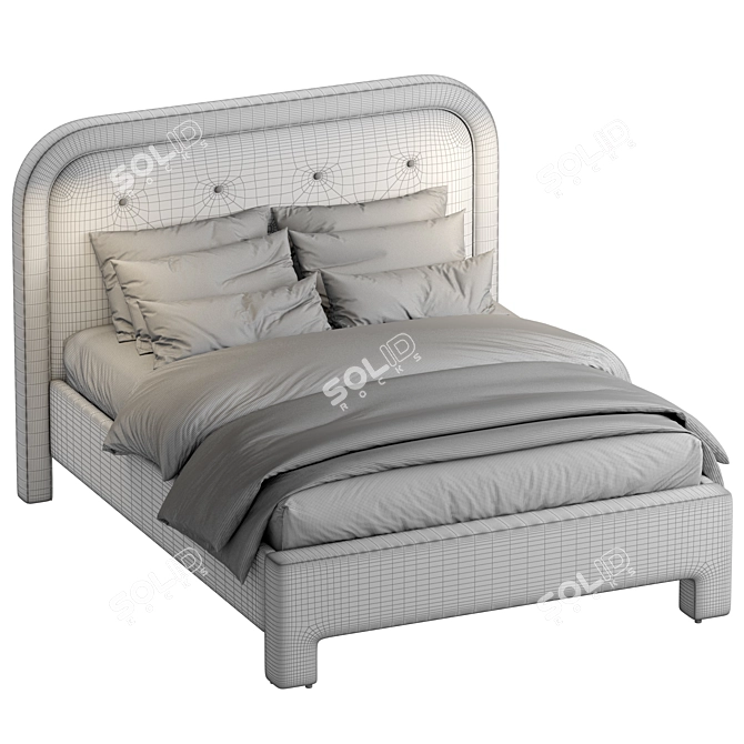 Elegant Lorainna Double Bed 3D model image 6