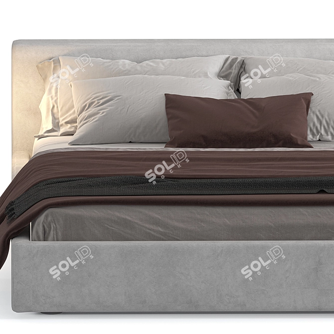  Meridiani Louis Bed: Luxurious Comfort in your Bedroom 3D model image 2