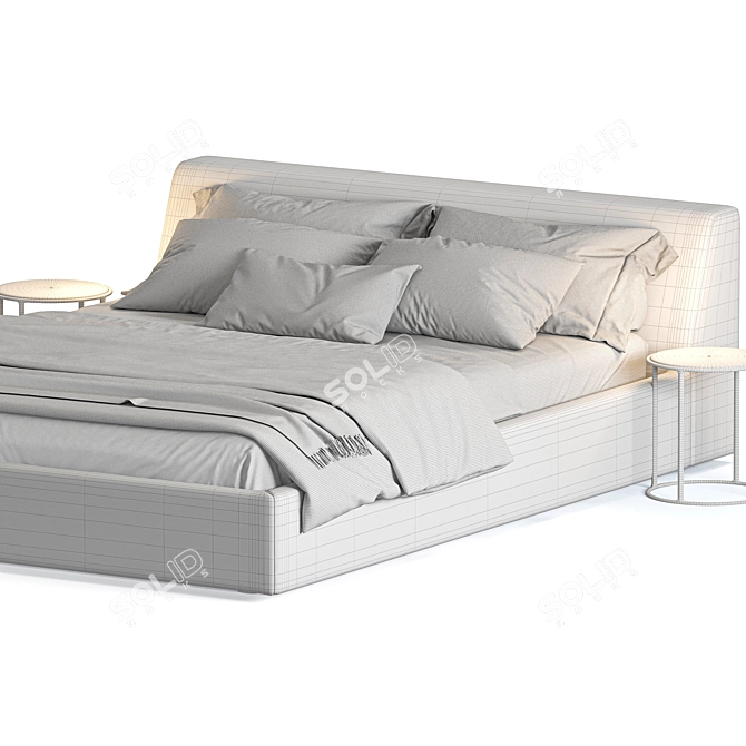  Meridiani Louis Bed: Luxurious Comfort in your Bedroom 3D model image 3