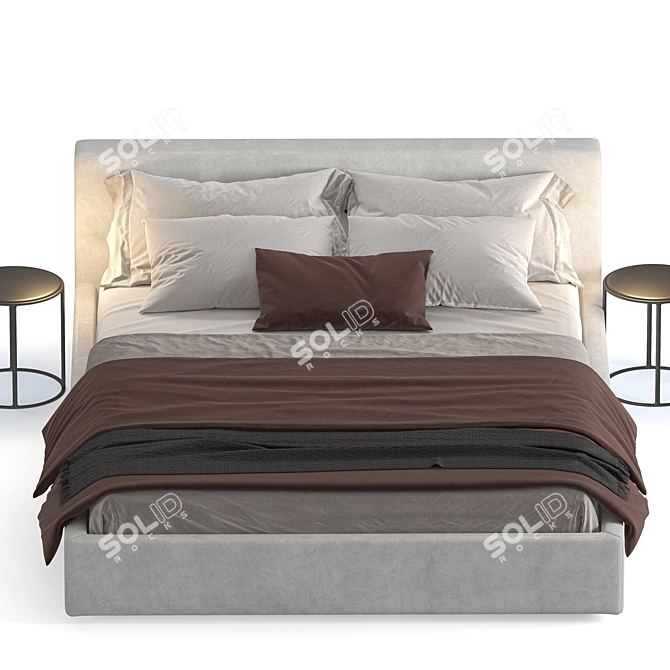  Meridiani Louis Bed: Luxurious Comfort in your Bedroom 3D model image 4