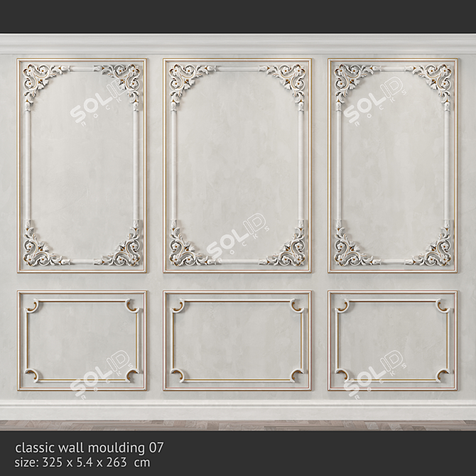 Classic Wall Molding 07: Elegant Decor for Any Space 3D model image 1