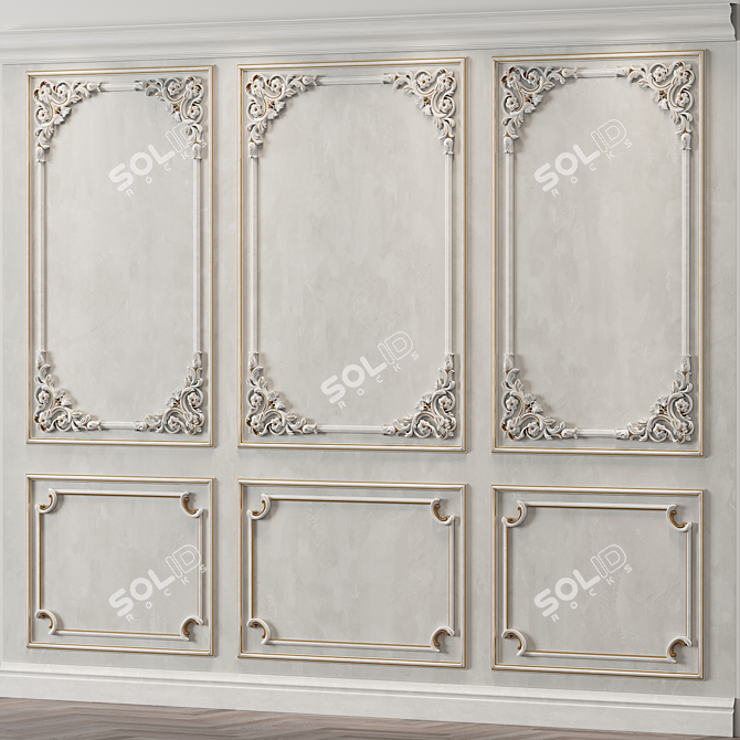 Classic Wall Molding 07: Elegant Decor for Any Space 3D model image 2