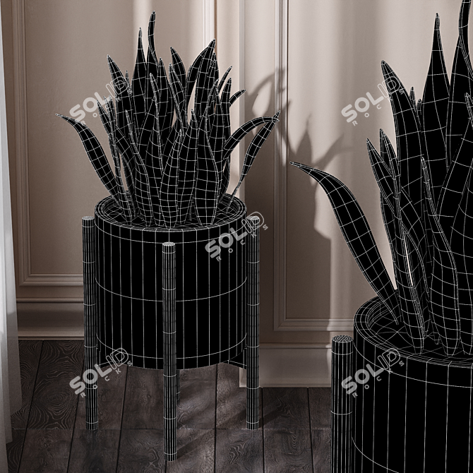 Office Snake Plant: 3D Model 3D model image 5