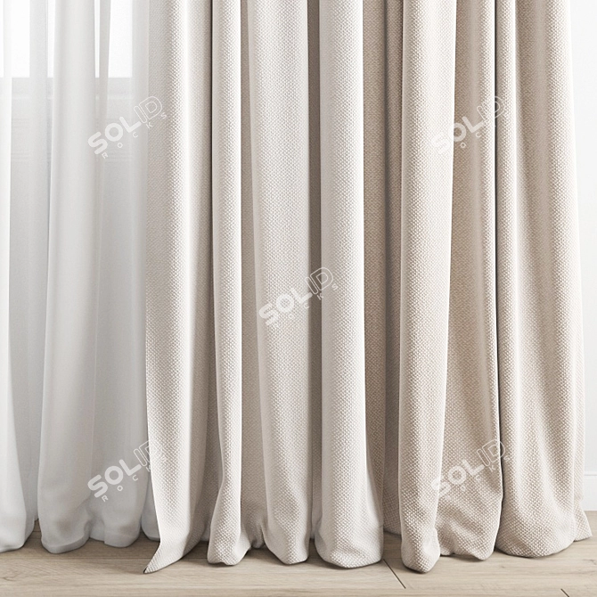 Premium 3D Curtain Model 3D model image 3