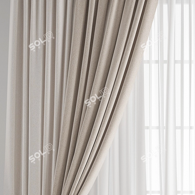 Premium 3D Curtain Model 3D model image 4