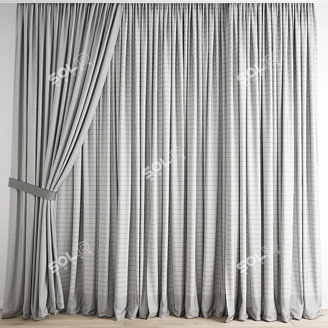 Premium 3D Curtain Model 3D model image 5