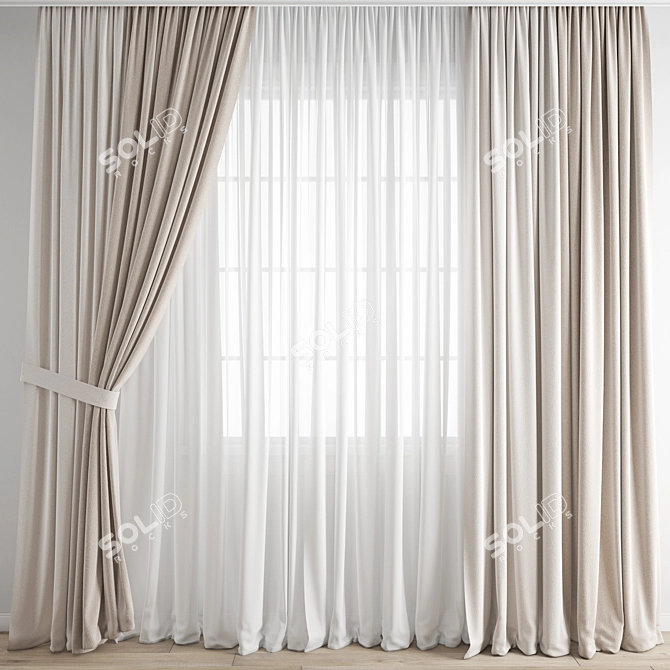 Premium 3D Curtain Model 3D model image 6