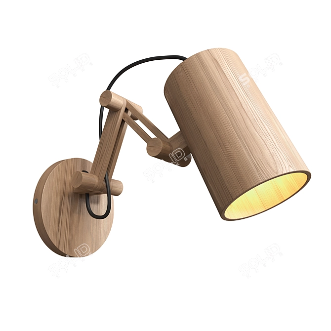 Filicon Wooden Loft-Style Lamp 3D model image 2