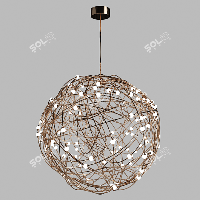 Wire Ball LED Luminaire 3D model image 2