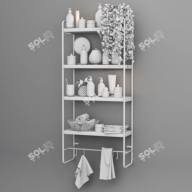 Elegant Bathroom Accents Set 3D model image 5