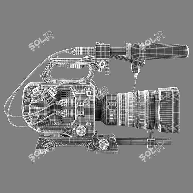 Title: Sony FS7M2 Professional Camcorder 3D model image 7