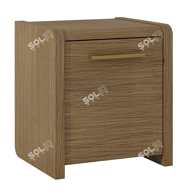 Adel Collection Oak Bedside Table 3D model image 6