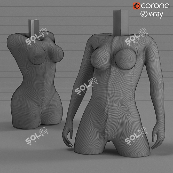 Feminine Elegance Candle 3D Model 3D model image 2