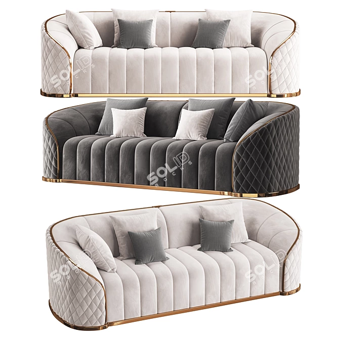 Elegant Pierre Sofa: Stylish and Spacious 3D model image 5