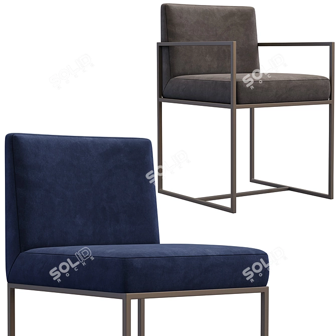 Elegant Chair Rider by Meridiani 3D model image 1