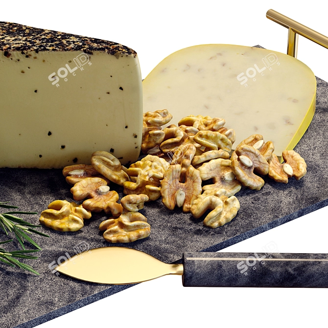 Gourmet Cheese Delight Set 3D model image 4